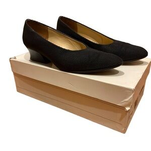 Via Spiga Black Textured Heels